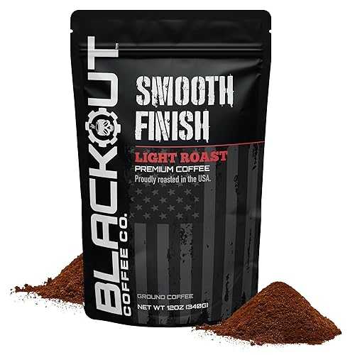 Blackout Coffee Co. Blackout Coffee Smooth Finish Ground Coffee ? Light Roast, Aromatic Smooth Taste ? Freshly Roasted 12oz Bag の商品写真