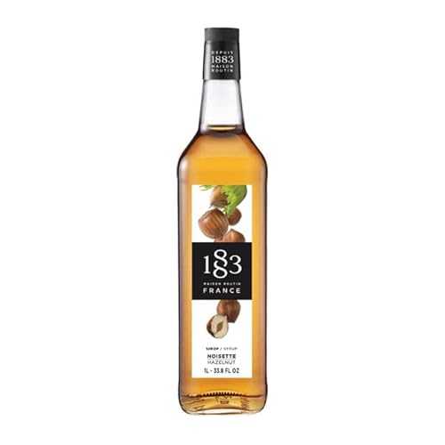 1883 メゾン ルータン - ヘーゼルナッツ シロップ - フランス製 - ガラス瓶 | 1 リットル (33.8 オンス) 1883 MAISON ROUTIN FRANCE Hazelnut Syrup, 1 LT