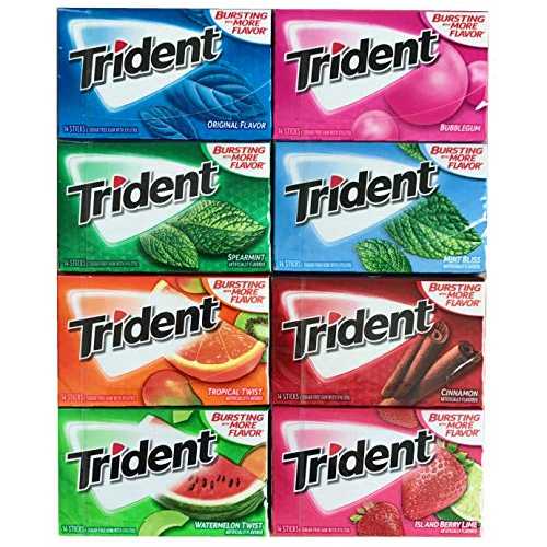 トライデント シュガーフリー チューインガム バラエティ ギフトパック (8個パック) Affectionary Trident Sugar Free Chewing Gum Variety Gift Pack (Pack of 8)