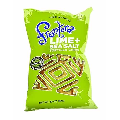 Frontera シーソルトとライムのトルティーヤチップス、10オンス (12パック) Frontera Sea Salt and Lime Tortilla Chips, 10-Ounce (12 Pack)