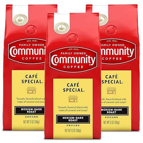 Community Coffee Caf・・ スペシャルブレンド 36オンス、ミディアムダークローストグラウンドコーヒー、12オンスバッグ（3個パック） Community Coffee Caf・・ Special Blend 36 Ounce, Medium Dark Roast Ground Coffee, 12 Ounce Bag (Pack of 3)