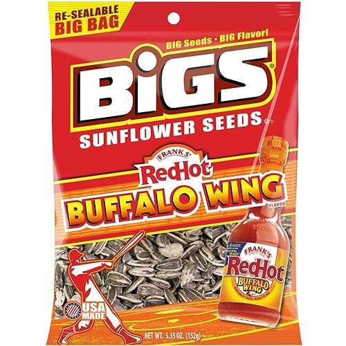 大きくて大胆でピリッとしたバッファローウィングヒマワリの種、5.35オンスバッグ（12個パック） Bigs Bold and Tangy Buffalo Wing Sunflower Seeds, 5.35 Ounces Bag (Pack of 12)