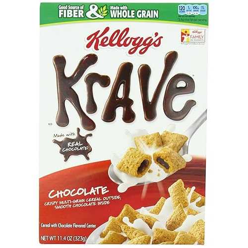 ケロッグ クレイブ チョコレート シリアル、11.4 オンス (4 個パック) Kellogg's Krave Chocolate Cereal, 11.4-Ounce (Pack of 4)