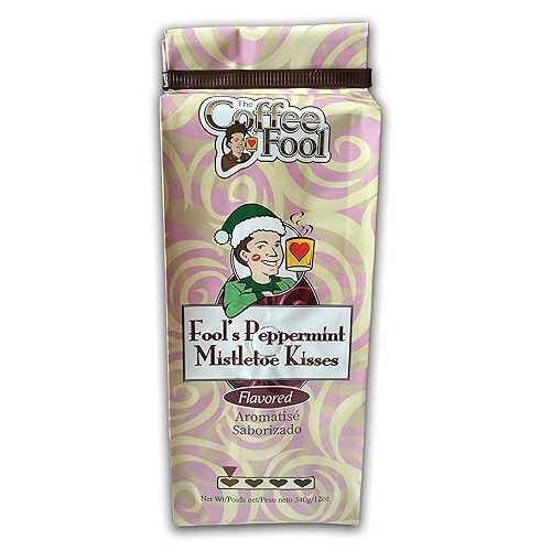 The Coffee Fool Very Fine Grind Coffee、Fool's Peppermint Mistletoe Kisses、12オンス The Coffee Fool Coffee Fool's Peppermint Mistletoe Kisses (Very Fine Grind)