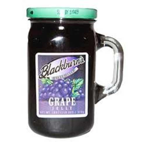 Blackburn's Preserves & Jellys 18オンス 再利用可能なハンドル付きガラスマグジャー (3個パック) (グレープゼリー) Blackburn's Preserves & Jellys 18oz Reusable Handled Glass Mug Jar (Pack of 3) (Grape Jelly)