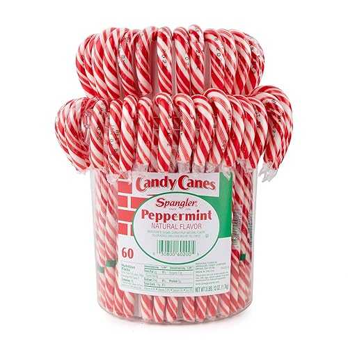 SPANGLER King Size Large Candy Canes, Peppermint, 60 Count Jar