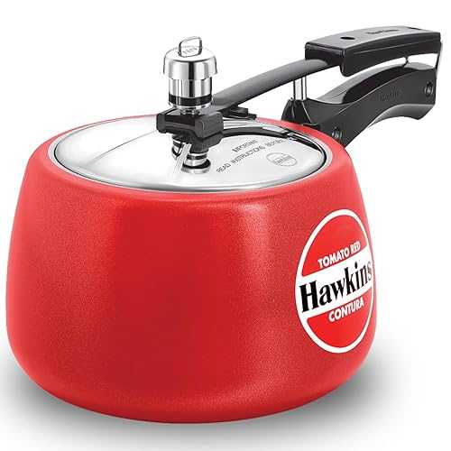 ??? ??? CTR 30 ?? ??? ???, 3??, ?? Hawkins 3 Litre Contura Pressure Cooker, Ceramic Coated Handi Inner Lid Cooker, Tomato Red (CTR30)
