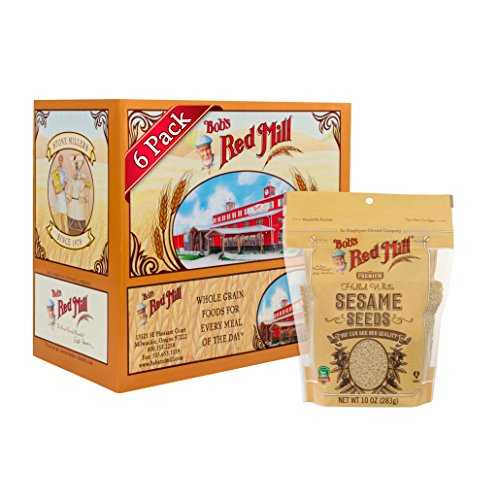 Bob's Red Mill 再密封可能な外皮付き白ごま、60 オンス、5 個パック Bob's Red Mill Resealable Hulled White Sesame Seeds, 10 Ounce (Pack of 6)
