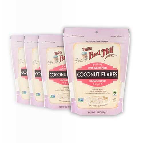 Bob's Red Mill フレークココナッツ (無糖)、10 オンス (4 個パック) Bob's Red Mill Coconut Flakes, 10oz (Pack of 4) - Non GMO, Fair Trade Certified, Vegan, Paleo Friendly, Keto Friendly, Kosher