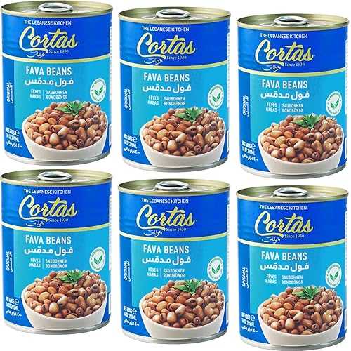 Cortas - そら豆 14 オンス (6 パック)、RTE 調理済みファウル メダマ (オリジナル、プレーン) Cortas - Fava Beans 14oz (6 PACK), RTE Cooked Foul Medammas (Original, Plain)