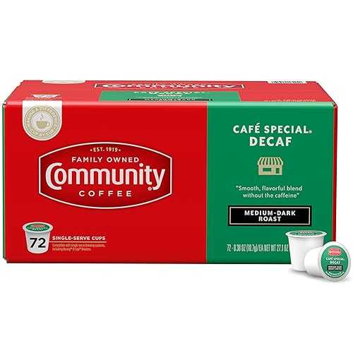 Community Coffee Caf・・ Special Decaf 72 Count Coffee Pods, Medium Dark Roast Decaf, Compatible with Keurig 2.0 K-Cup Brewers