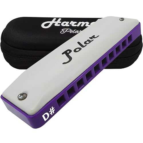 Harmo Polar Diatonic Harmonica Key of D# - Harmonic Minor Tuning for Classical, Jazz, Gypsy, Oriental, Lounge and Tango Music, Mouth Organ With Case, Harmonica for Adults, Beginners & Professionals