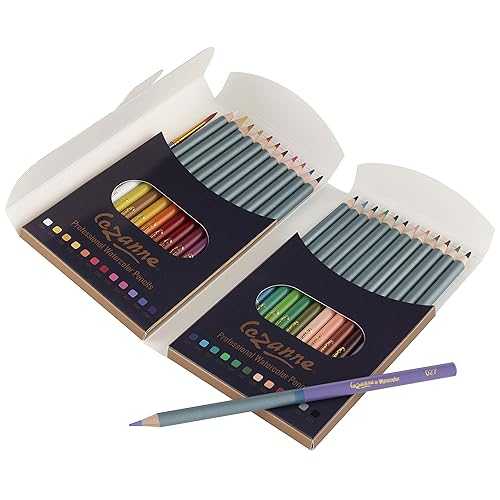 Creative Mark Cezanne Watercolor Pencil Set of 24 - Professional Artist Quality Soft Core Leads for Watercolour Painting, Coloring, Drawing, Layering, Blending, Shading, Use Wet or Dry
