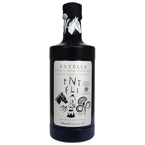 Entelia Extra Virgin Olive Oil from Crete, Greece, 16.9 fl oz (500ml)