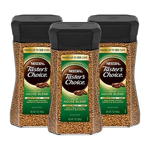 ネスカフェ テイスターズチョイス インスタント デカフェコーヒー、7オンス キャニスター (3個パック) Nescafe Taster's Choice Instant Decaf Coffee, 7-Ounce Canisters (Pack of 3)