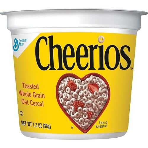 Cheerios Cereal-in-a-Cup - 6 個の個別カップ Advantus General Mills SN13896 Cheerios Breakfast Cereal Single-Serve 1.3oz Cup 6/Pack