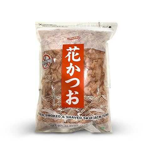 白菊 プレミアム乾燥グルメかつおフレーク - 燻製日本のかつおフィッシュフレーク - 伝統的な日本料理を作るためにうま味が詰まったプレカットの薄くスライス - 再密封可能なパッケージ - 16 オンス Shirakiku Premium Dried Gourmet Bonito Flakes - Smok