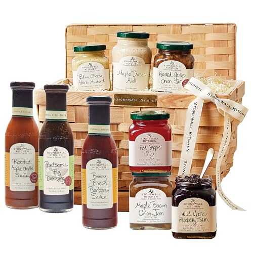 Stonewall Kitchen フェイバリットフレーバー ギフト (9 個) Stonewall Kitchen, Favorite Flavors 9-Piece Gift Set with Reusable Basket画像