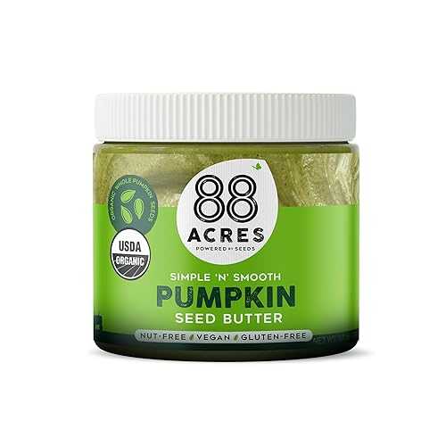 88 Acres Organic Pumpkin Seed Butter, 14 oz Jar, 2 Pack, Butter Spread with 8g Plant-Based Protein, Gluten Free, Nut Free, Vegan, Non-GMO