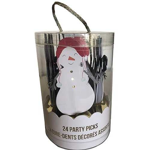 メリメリホリデースノーマンカップケーキトッパーとパーティーピック Meri Meri Holiday Snowman Cupcake Toppers and Party Picks
