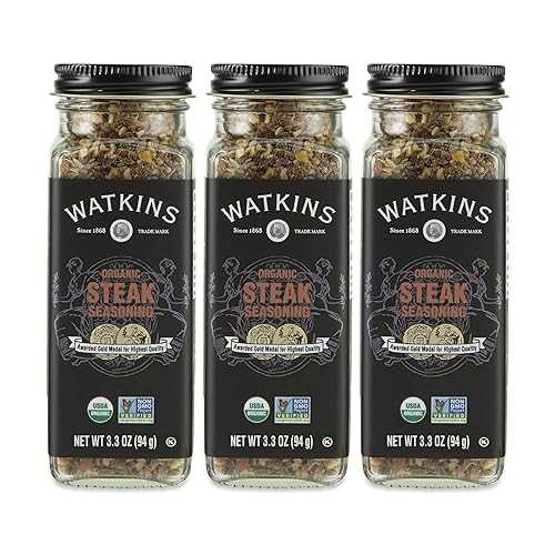 Watkins Organic Steak Seasoning, 3.3 Ounce Jar,(Pack of 3)