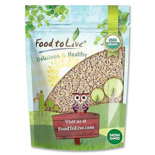 Food to Live Organic Spelt Berries, 5 Pounds - Non-GMO, Whole Grain, Non-Irradiated, Vegan Superfood, Bulk, Product of the USA