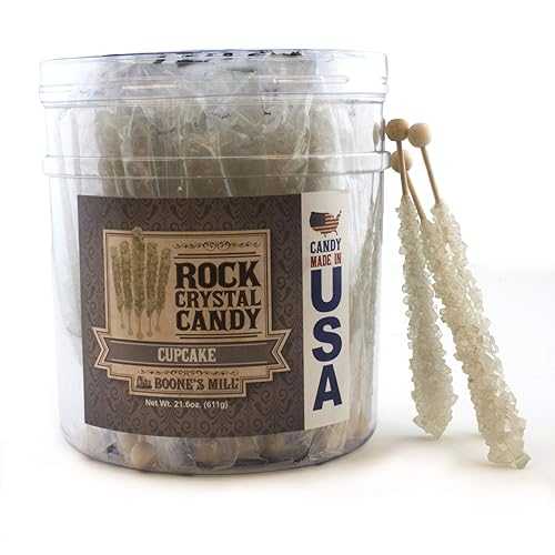 ブーンズミル | ロッククリスタルキャンディスティック | シルバーシマーカップケーキ (36) Boone's Mill | Rock Crystal Candy Sticks | Silver Shimmer Cupcake | 36 Count