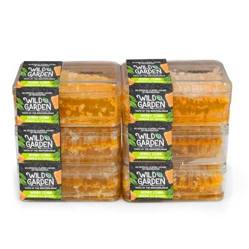 Wild Garden 100% 純粋な生グルメハニカム、オールナチュラル、添加物なし、トルコ山脈産、7.05 オンス (6 個パック) Wild Garden 100% Pure Bee Honeycomb 7.05 Oz - No Additives, No Preservatives, Fresh From The Farm! 7.05 oz Pack画像