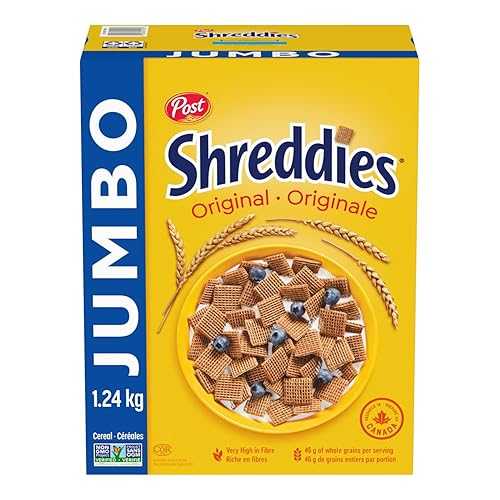 Post Jumbo Shreddies Cereal, 1.24kg/43.73oz (Imported from Canada)