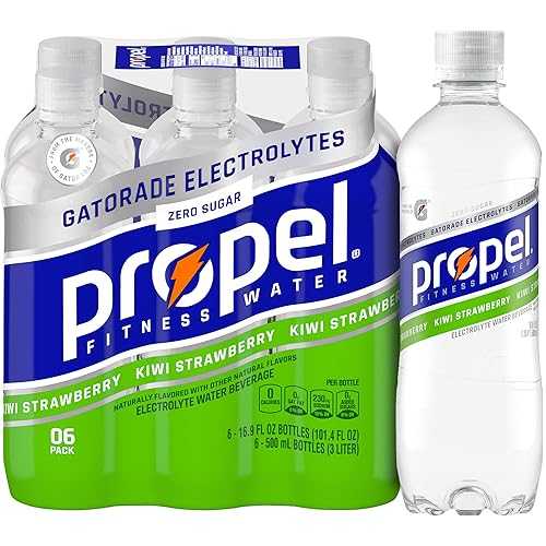 Propel Kiwi Strawberry, Zero Calorie Sports Drinking Water with Electrolytes and Vitamins C&E, 16.9 Fl Oz, 6Count