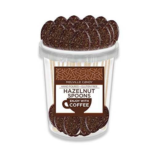 ヘーゼルナッツ風味のコーヒースプーン ハードキャンディスターラー (30本) Melville Candy Hazelnut Flavored Coffee Spoon Hard Candy Stirrer (30 Count)