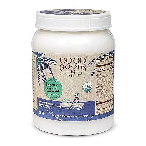 CocoGoodsCo シングルオリジン オーガニック バージン ココナッツ オイル、コールドプレス - グルテンフリー、非遺伝子組み換え、コレステロールなし (60 液量オンス) CocoGoodsCo Single-Origin Organic Virgin Coconut Oil, Cold-Pressed - Gluten-fr