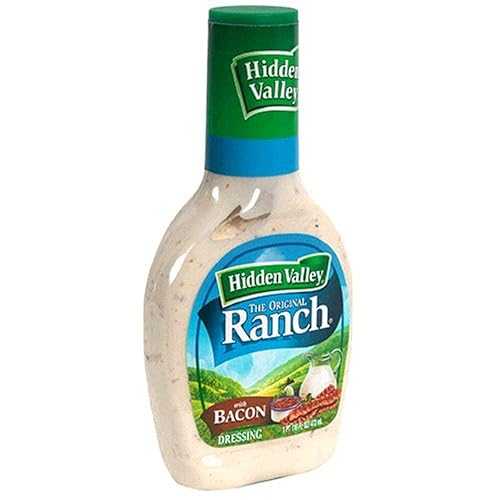 Hidden Valley Bacon Ranch サラダドレッシング & トッピング、グルテンフリー - 16 オンスボトル - 6 個パック Hidden Valley Bacon Ranch Salad Dressing & Topping, Gluten Free - 16 Ounce Bottle - Pack of 6