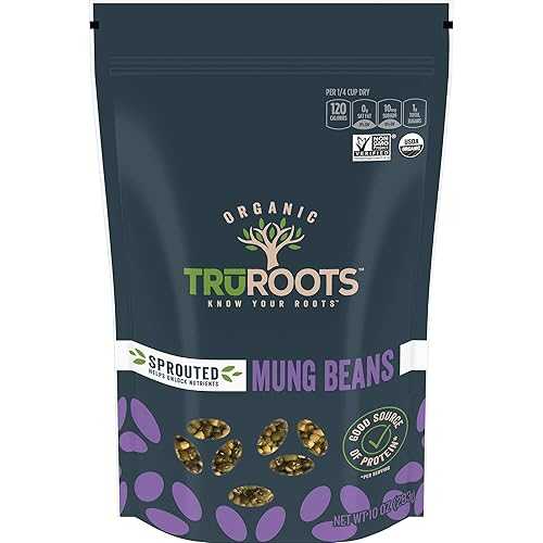 TruRoots Organic Sprouted Mung Beans, Certified USDA Organic, Non-GMO Project Verified, 10 Ounces (Pack of 6)