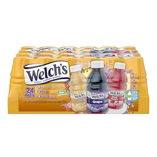Welch's Juice Variety Pack, Orange Pineapple/Grape/Fruit Punch, 10 Fl Oz On-the-Go Bottle (Pack of 24)