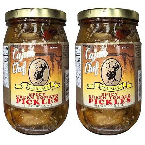 Cajun Chef Spicy Green Tomato Pickles 16oz (Pack of 2) - Tangy and Delicious Side Dish - Perfect Garnish for Any Meal - Fried Green Tomatoes, Salads, Stews, Pizza Topping, 6,503円