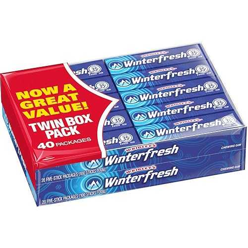 RIGLEY'S WINTERFRESH チューインガム バルクパック、5 スティック (40 個パック) WRIGLEY'S WINTERFRESH Chewing Gum Bulk Pack, 5 Stick (Pack of 40)