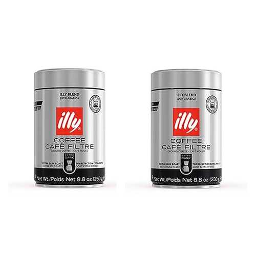 イリー エクストラ ダーク ロースト コーヒー、グラウンド ドリップ、8.8 オンス缶 (2 個パック) illy Extra Dark Roast Coffee, Ground Drip, 8.8-Ounce Can (Pack of 2) 10,152円