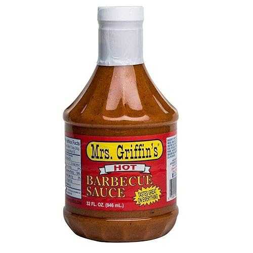 Mrs Griffin's Hot BBQ Sauce 32 oz - Tangy Mustard Based BBQ Sauce (Hot, 32 oz)