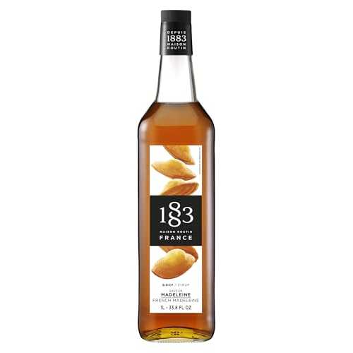 人工甘味料 1883 MAISON ROUTIN 1883 French Madeleine Syrup for Drinks ? Premium Flavoring Syrup Made in France, 1 Liter Glass Bottle ? Perfect for Coffee, Lattes, Cocktails, and Desserts