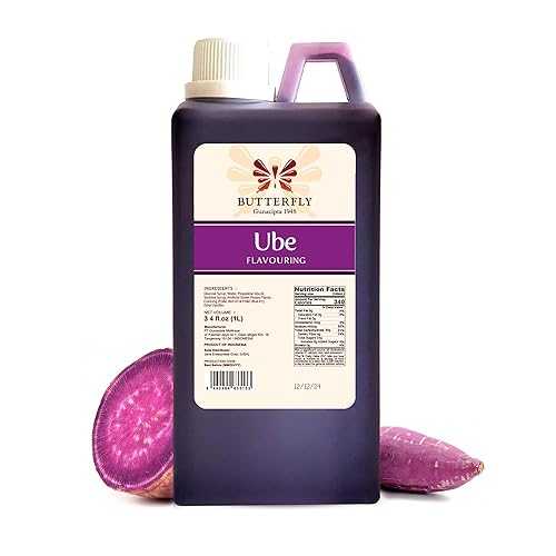 Ube Butterfly Ube Purple Yam Flavoring Extract Restaurant Size by Butterfly 1 Liter, 34 Fl. Ounce