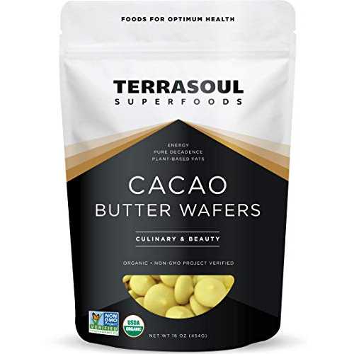 Terrasoul スーパーフード オーガニック カカオ バター ウエハース、1 ポンド - 生 | ケト | ビーガン | 洗練されていない Terrasoul Superfoods Organic Cacao Butter Wafers, 1 Lb - Raw | Keto | Vegan | Unrefined