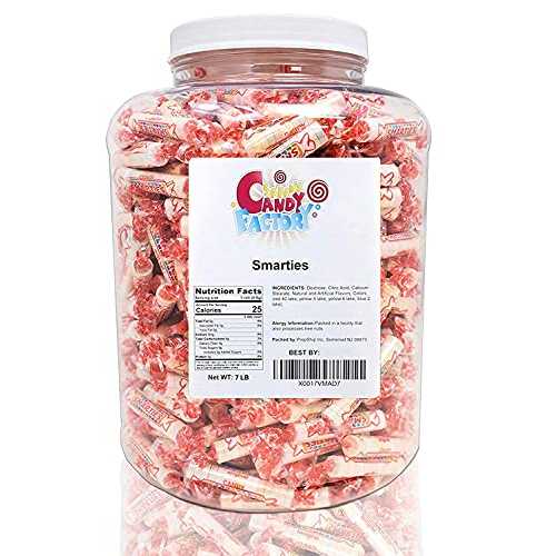 Sarah's Candy Factory スマーティーズ オリジナル アソート フレーバー キャンディ ロール、7 ポンド 瓶入り、約 400 個 Sarah's Candy Factory Smarties Original Assorted Flavor Candy Rolls, 7 LBS in Jar, Approx 400 pieces