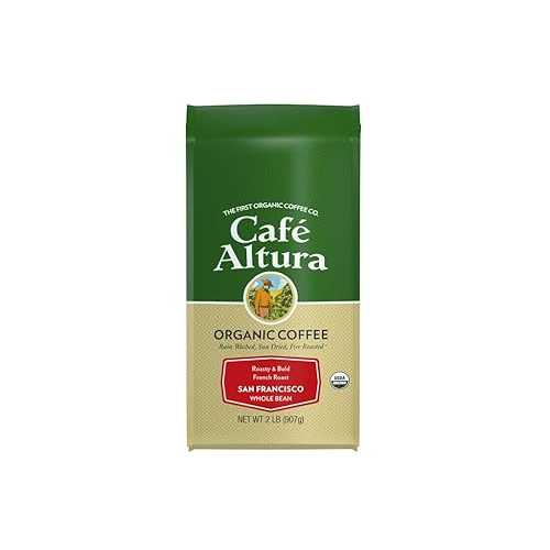 Cafe Altura Whole Bean Organic Coffee, San Francisco Dark Roast, 2 lb Bag