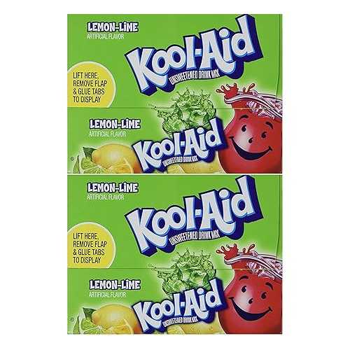 Kool-Aid レモンライム無糖ソフトドリンクミックス、0.13 オンスパケット (96 個パック) Kool-Aid Lemon-Lime Unsweetened Soft Drink Mix, 0.13-Ounce Packets (Pack of 96)