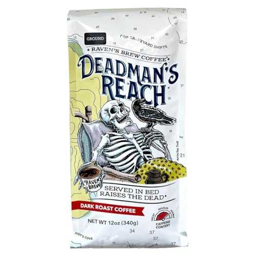 レイブンズ ブリュー コーヒー ハイカフェイン コーヒー ダーク ロースト グラウンド - デッドマンズ リーチ 12オンス Raven's Brew Coffee High Caffeine Coffee Dark Roast Ground - Deadman's Reach 12oz