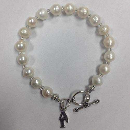 淡水パール デルタ ガンマ ソロリティ グリーク トグル ブレスレット Ann Peden Jewelry Freshwater Pearl Delta Gamma Sorority Greek Toggle Bracelet