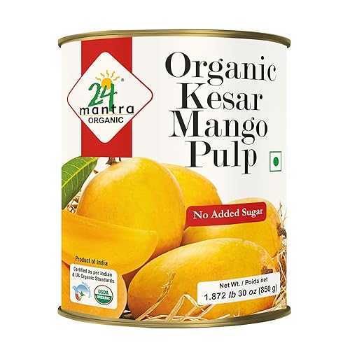 24 マンタラ 24 マントラ オーガニック ケサル マンゴー果肉 - 850 ml、850g () 24 Mantara 24 Mantra Organic Kesar Mango pulp - 850 ml,, 850g ()