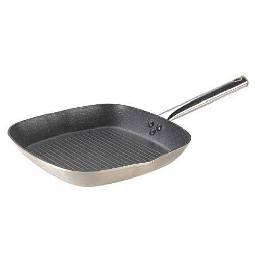 Qb Fluo グリドルパン シャンパン 28 cm 鍛造アルミニウム Q.b. Fluo Griddle Pan, Champagne, 28 cm, Forged Aluminium