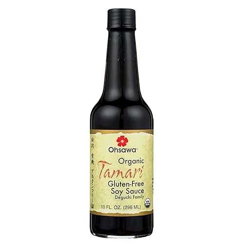 オーサワジャパン Ohsawa Organic Tamari, Traditionally Brewed in Cedar Kegs for Extra Flavor - Japanese Soy Sauce, Low - Sodium, Gluten-Free, Vegan, Kosher - 10 oz